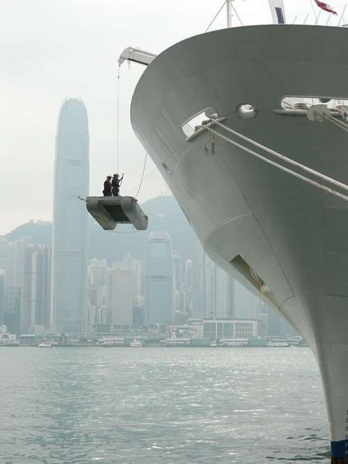 Ship Hong Kong Skyscraper Suspended