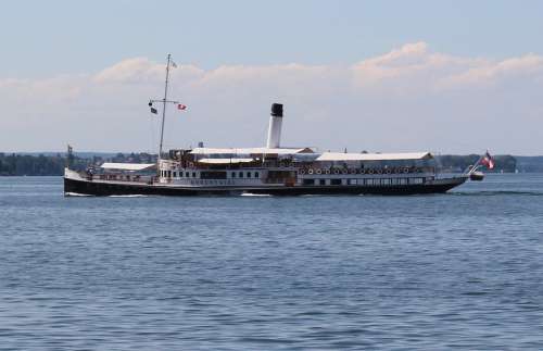 Ship Steamboat Paddle Steamer Exit Nostalgic