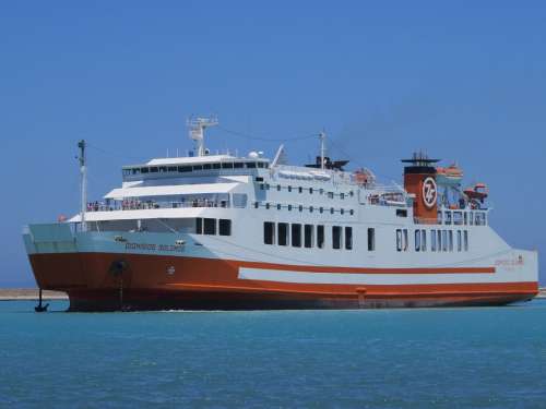 Ship Ferry Seagate Sea Water Greece Part