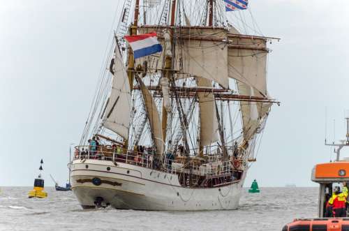 Ship Sailing Sea-Going Vessel Harlingen Wadden Sea