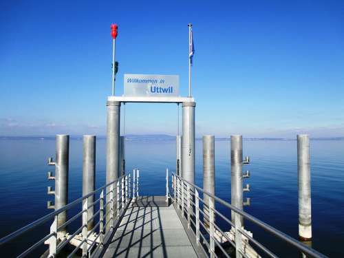 Shipping Web Uttwil Welcome Sign Landing Stage