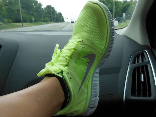 Shoe Nike Foot Green Swoosh