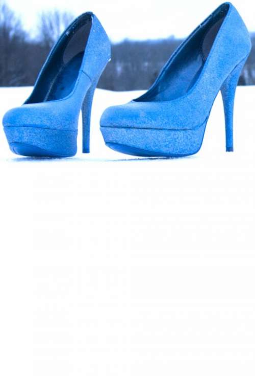 Shoes Stilettos Women Fashion Blue Winter