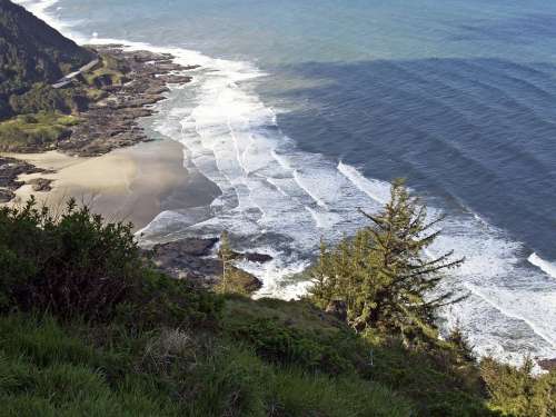 Shoreline Coast Pacific Vista View Landscape