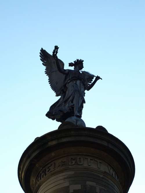 Siegburg Germany Siegessäule Angel Sky Blue Pillar