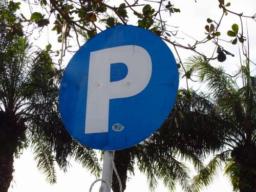 Sign Board Park Blue Symbol Urban Icon