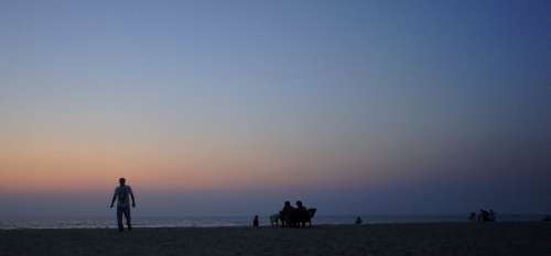 Silhouette Beach Sunset India