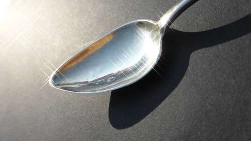 Silver Spoon Spoon Shiny Silver Reflect Cutlery