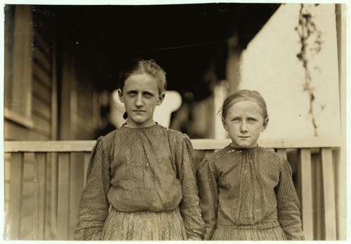 Sisters Girls Young Standing Historic People