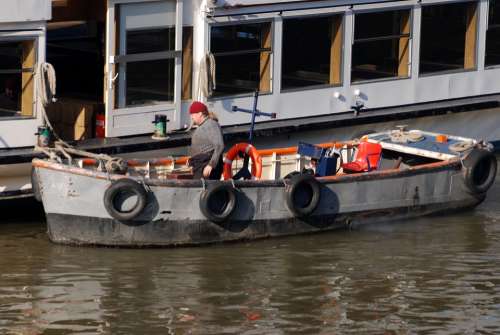 Skiff Boatman River Thames London