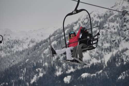 Skiing Whistler Canada Ski Lift British Columbia