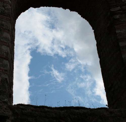Sky Strange Window Outlook Blue Cloud Castle