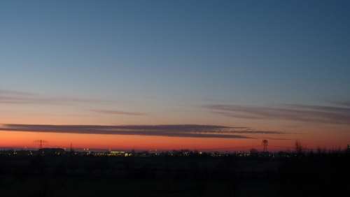 Sky Red Afterglow Sunset Abendstimmung Evening Sky