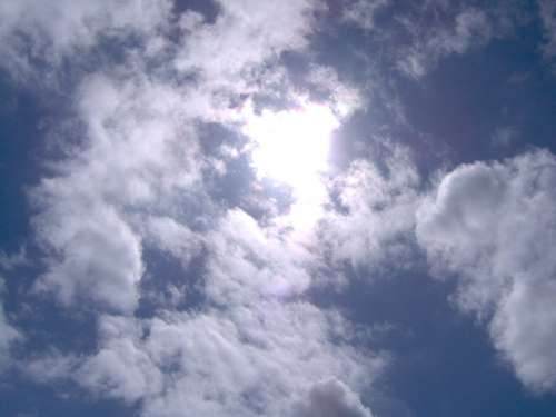 Sky Blue Sun Clouds Summer