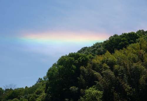 Sky Rainbow During The Day Red Huang Green Blue