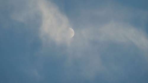 Sky Moon Clouds Evening Sky Sky Blue