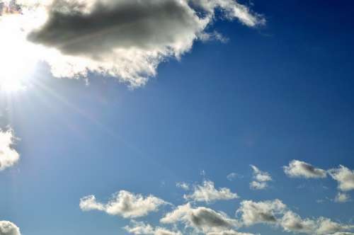 Sky Clouds Nature Background Cloudy Sun Blue