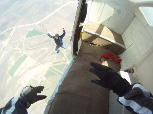 Skydiving Parachutist Jumping Excitement Sky