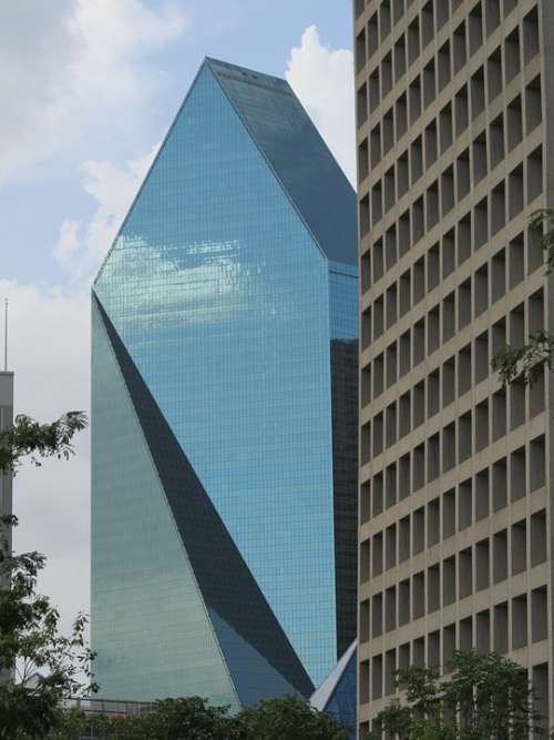 Skyscrapers Glass Facade Windows Reflection Design
