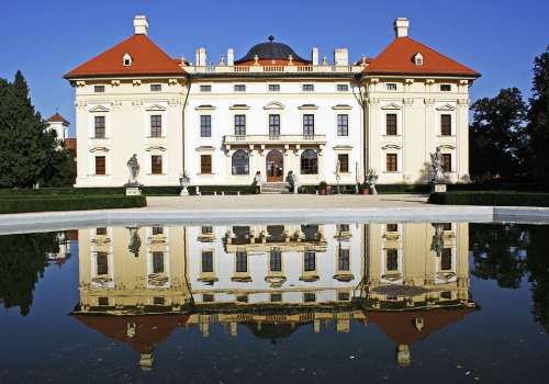 Slavkov Castle Reflection In The Water