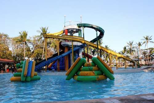 Slide Trill High Swimming Pool Excited Fun