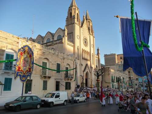 Sliema Malta Festival Tradition Move Church