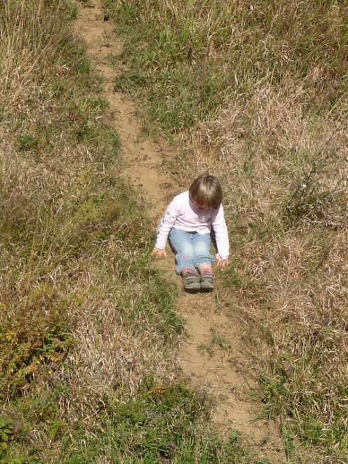Slip Play Child Nature Slope Path