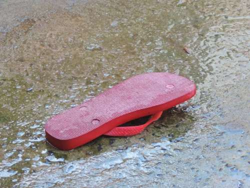 Slipper Wet Floor Red Slipper
