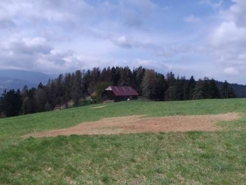 Slovakia Farm Barn House Rural Forest Trees Sky