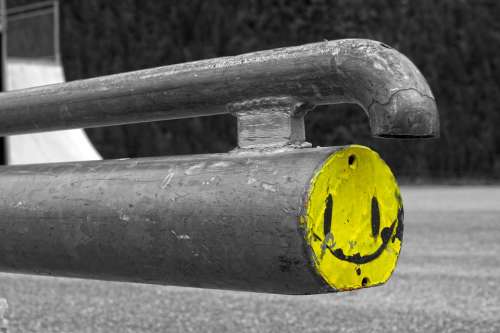 Smiley Emoticon Skateboard Black And White Emotion