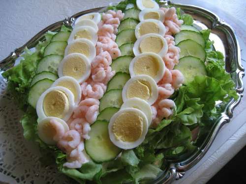 Smörgåstårta Eggs Salad Cucumber Barrel Vegetables