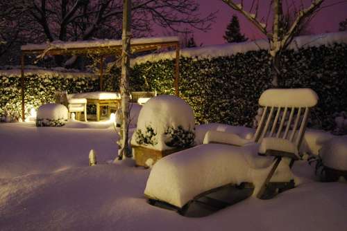 Snow Garden Furniture Terrace Nature Cosy