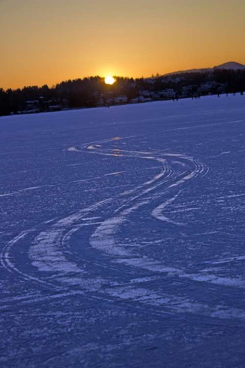 Snow Tour Winter Sunset