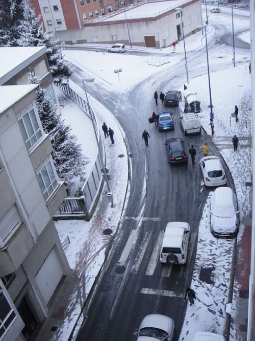 Snow Jam Of Traffic Nevado