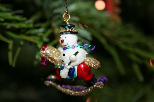 Snowman Rocking Horse Christmas Tree Decorations