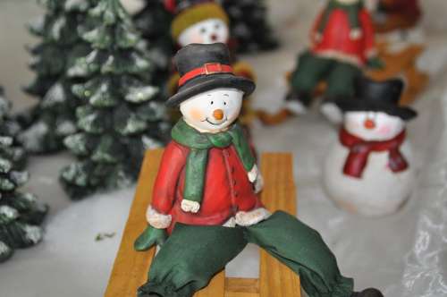 Snowman Figure Winter Deco Decoration December