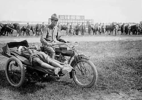 Soldiers Motorcycle Military Vintage Army