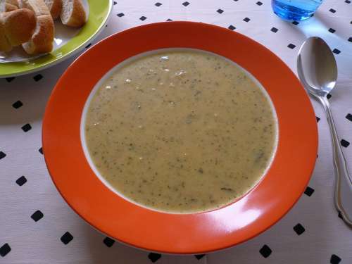 Soup Plate Spoon Vegetable Soup Food Tableware