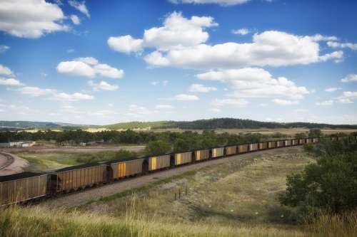 South Dakota Landscape Scenic Coal Train Travel
