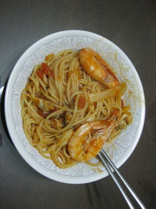 Spaghetti Shrimp Clam Tomato Sauce If Seafood