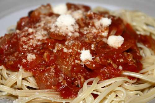 Spaghetti Bolognese Parmesan Eat Food Delicious