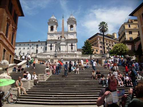 Spanish Steps Rome Stairs Building Architecture