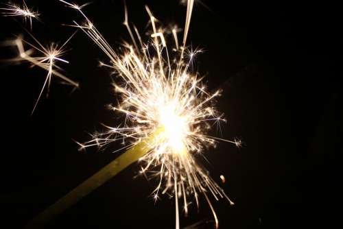Sparkler Fireworks Fire Light Night July 4Th