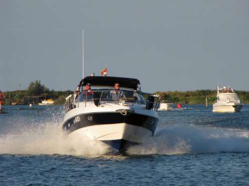 Speedboat Sea Porto Sky Water Spray