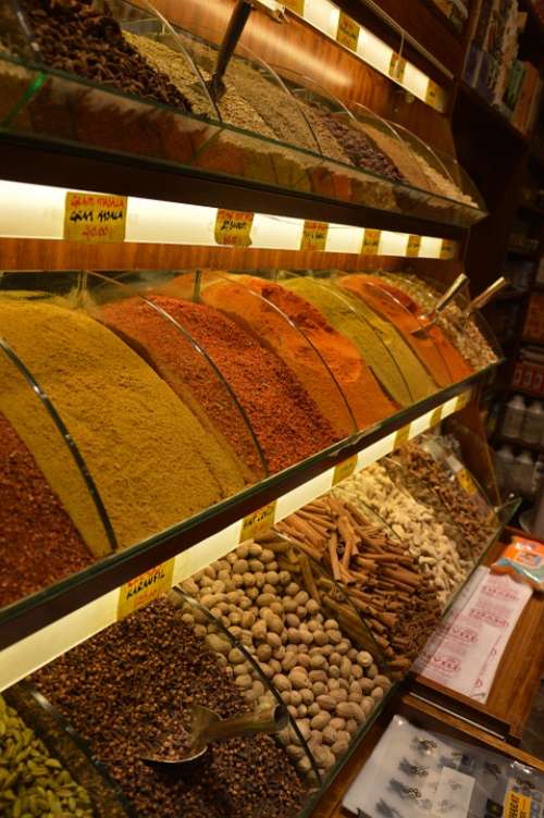 Spices Market Istanbul Bazar Turkey Curry Dealer