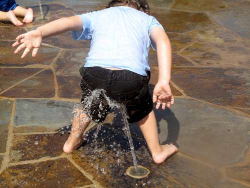 Splashing Fun Kids Summer Wet Childhood