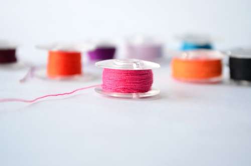 Spools Threads Colored Sewing Textile Craft Sew