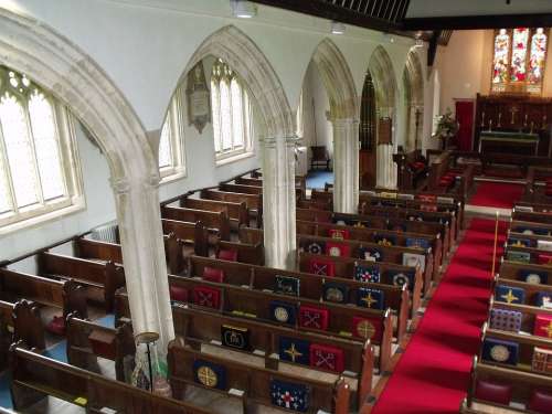 St George'S Morebath Church Interior Arches Arch