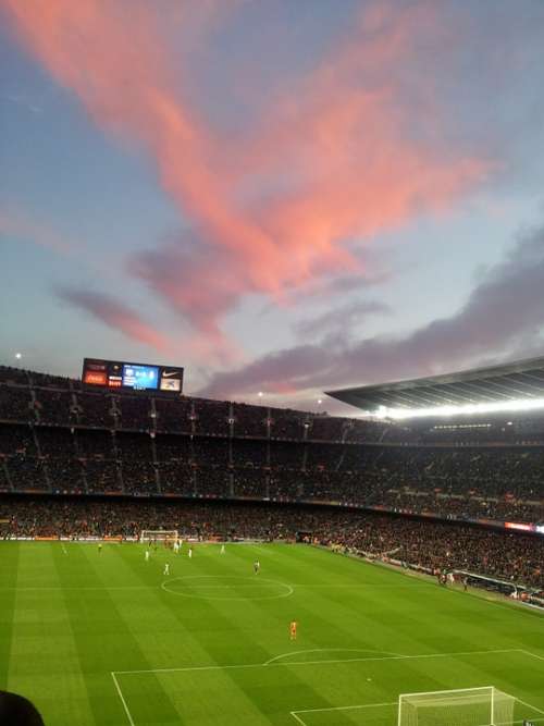 Stadium Football Camp Nou Barcelona Sunset