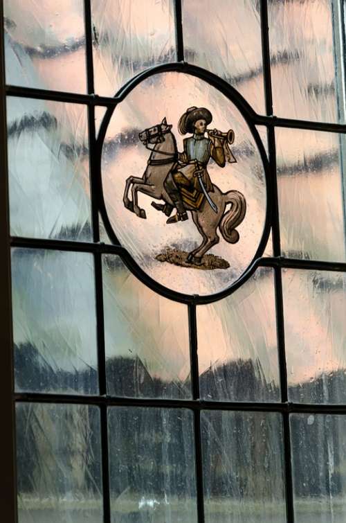 Stained Glass Window Rider Horse